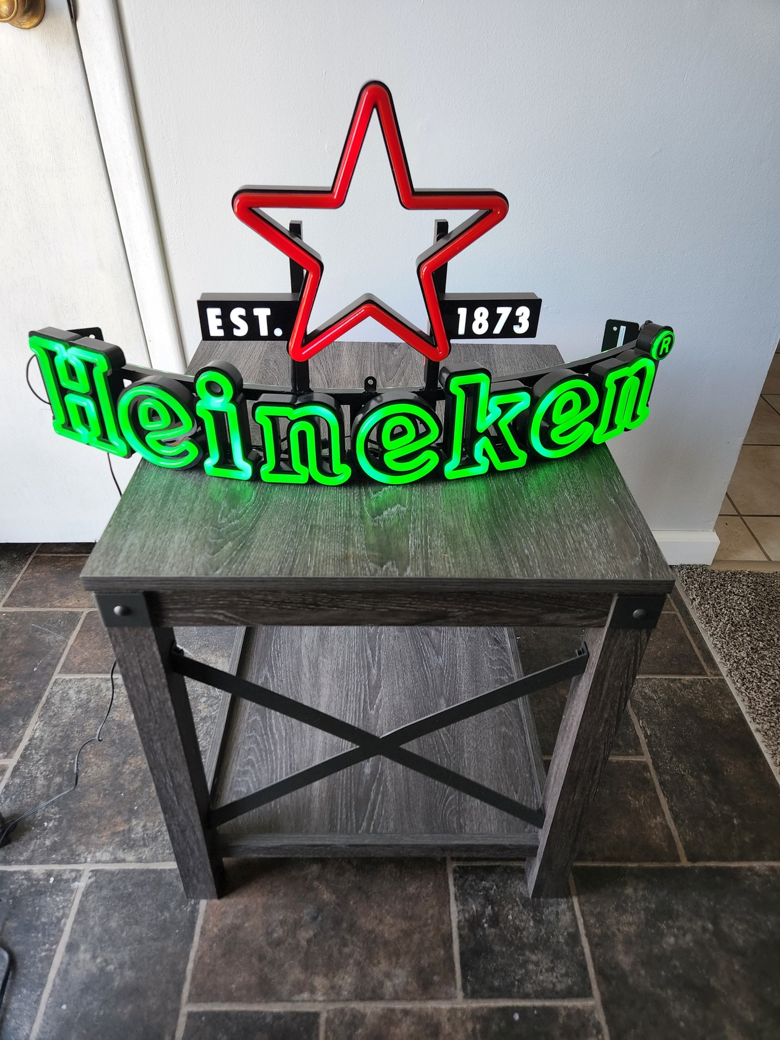 Heineken neon sign Est 1873